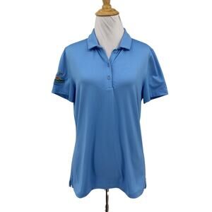Under Armour Polo Shirt Womens M Medium Blue Fitted Heatgear Short Sleeve Golf